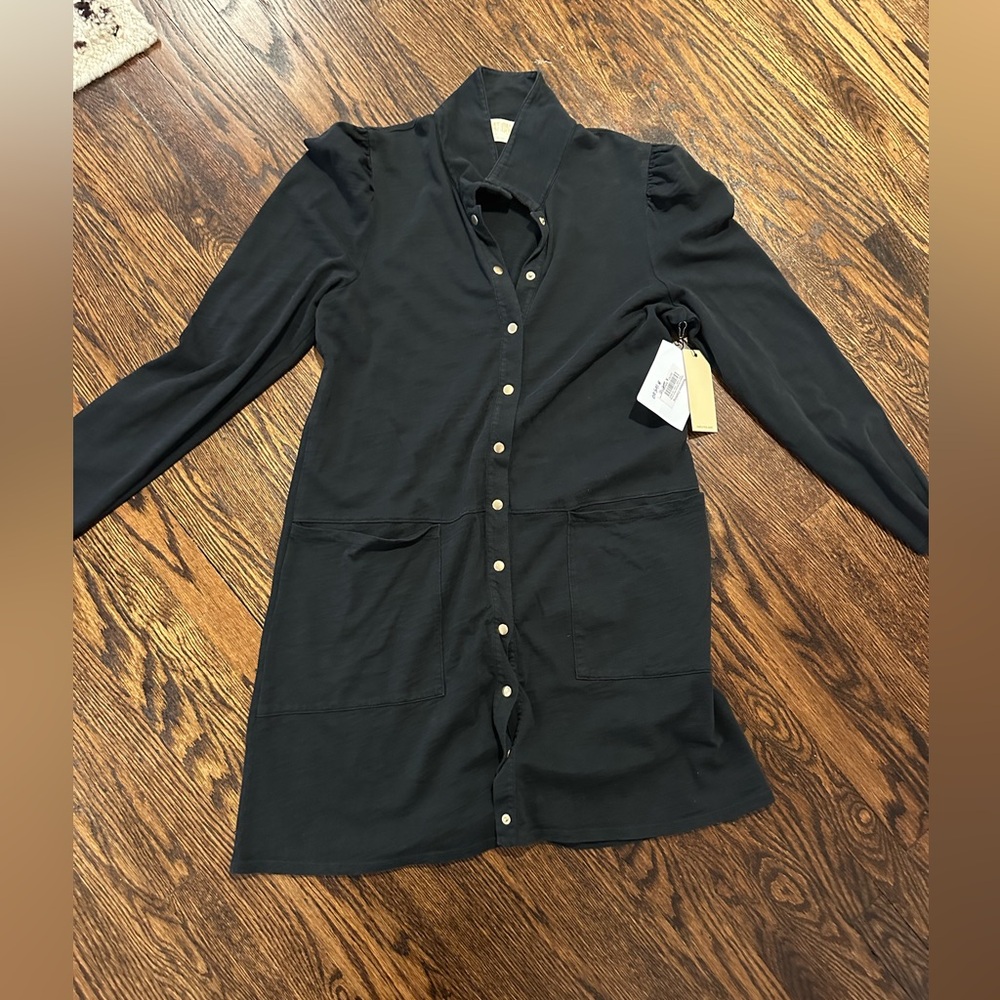 NWT Nation Ltd. Black Long Sleeve Button-Up dress